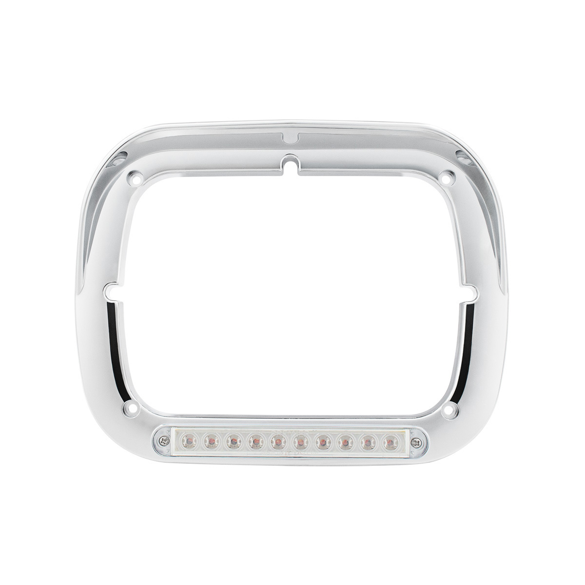 10 LED 5" x 7" Headlight Bezel With Visor - Amber LED/Clear Lens - Thumbnail 2