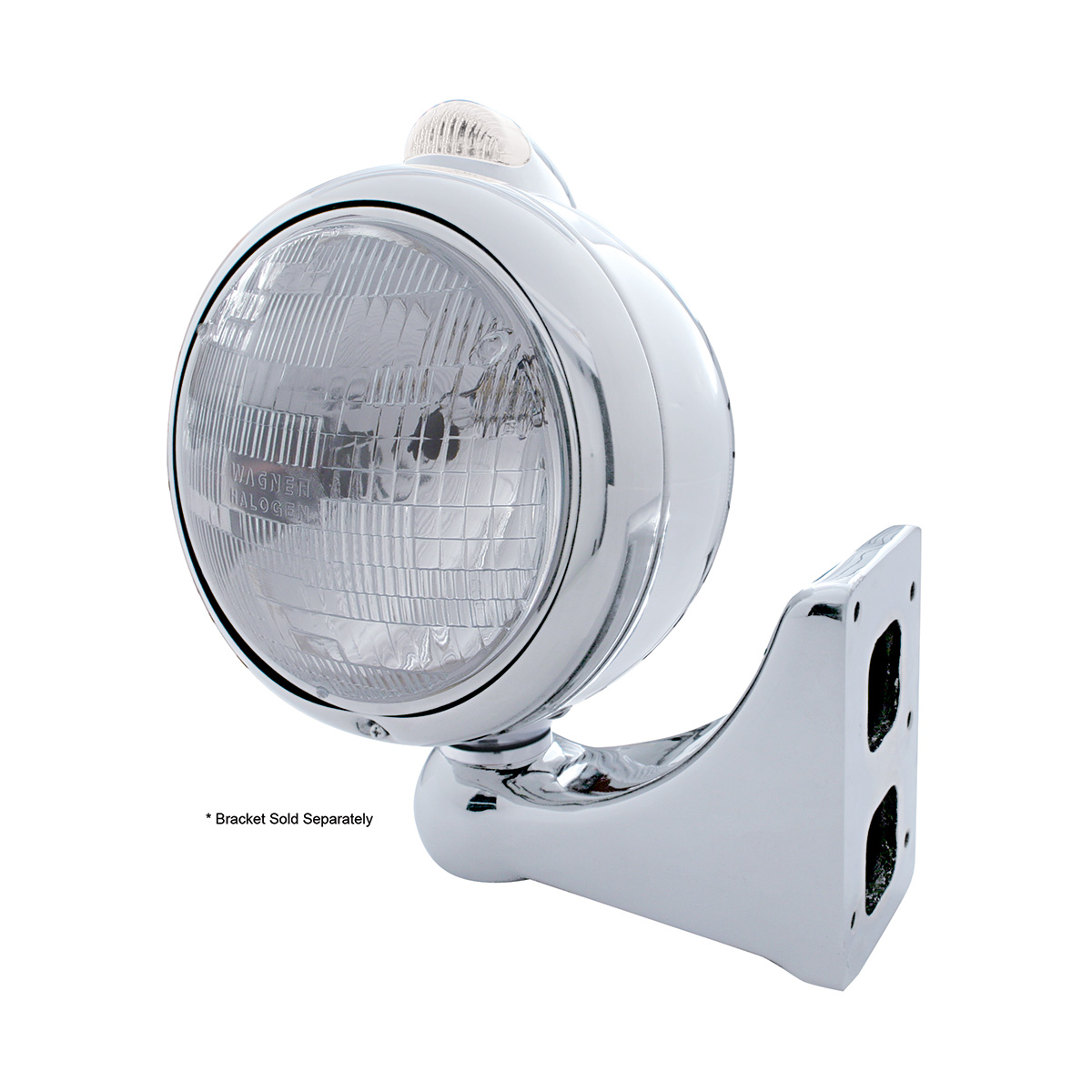 Stainless Steel Guide 682-C Headlight H6024 & Dual Mode LED Signal - Clear Lens - Thumbnail 4