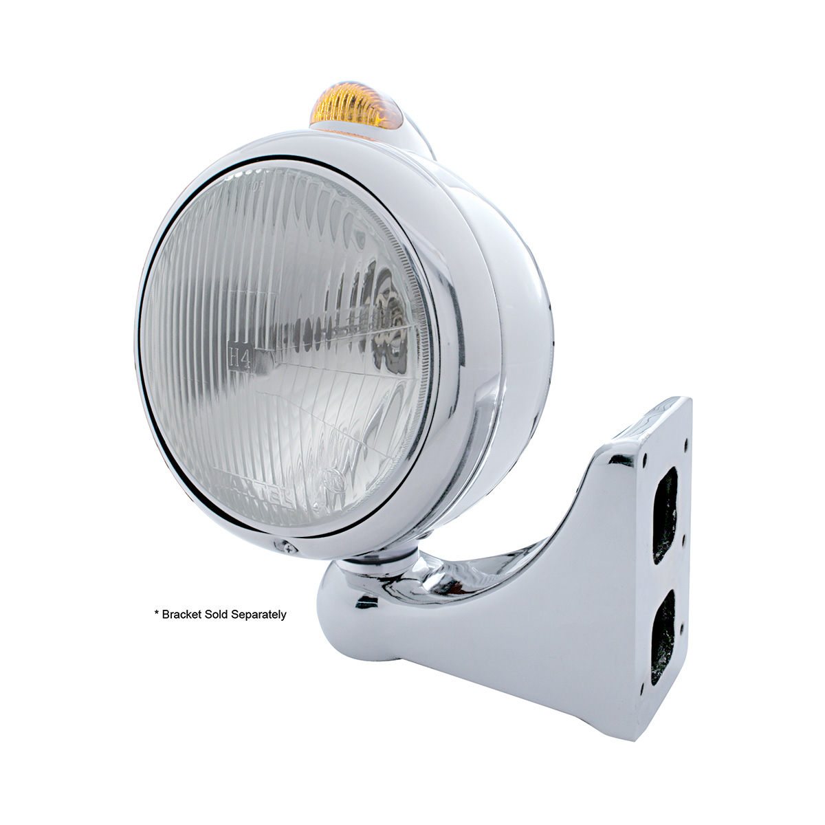 Stainless Steel Guide 682-C Headlight H4 & Dual Mode LED Signal - Amber Lens - Thumbnail 4