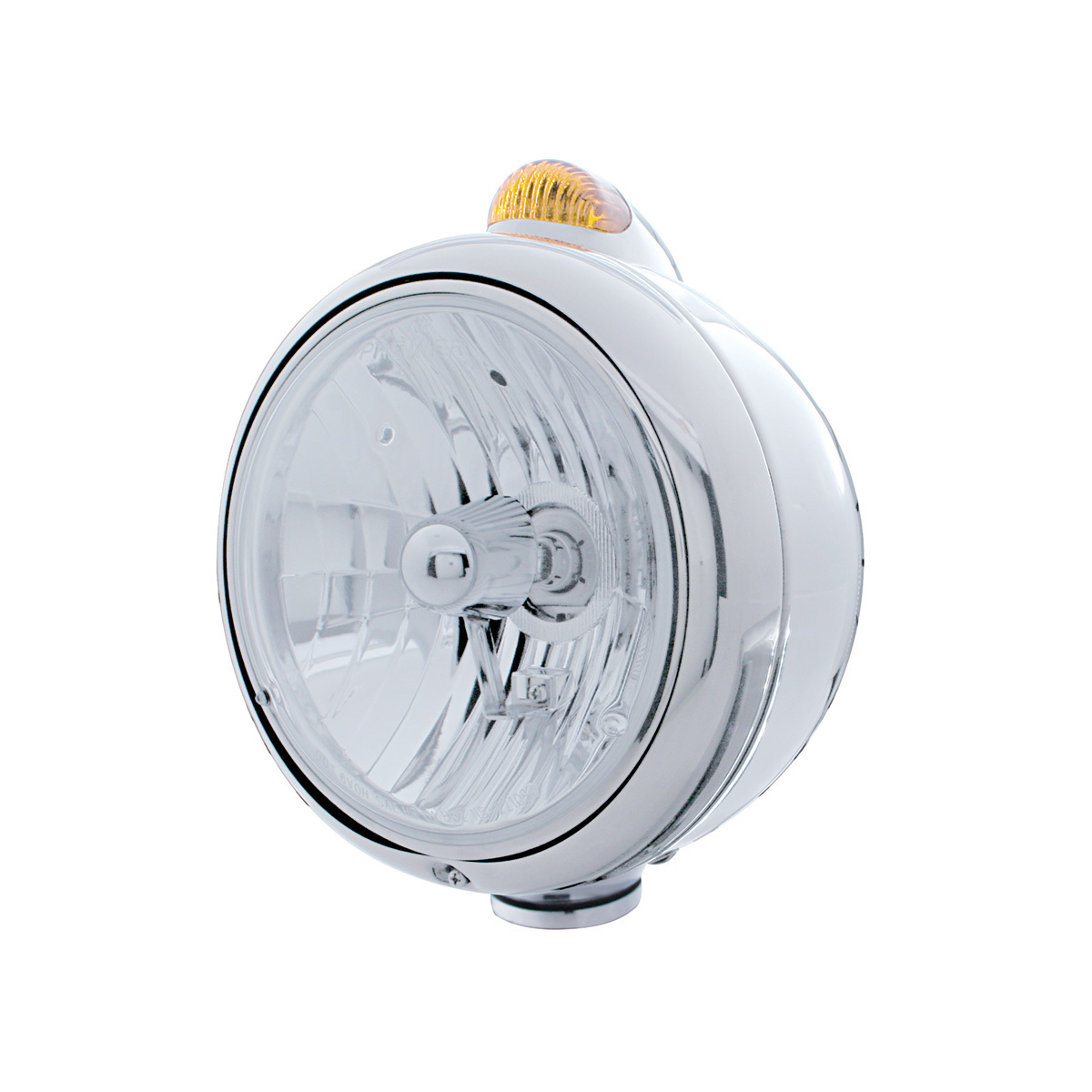 Stainless Steel Guide 682-C Headlight Crystal H4 & Dual Mode LED Signal - Amber Lens - Thumbnail 5