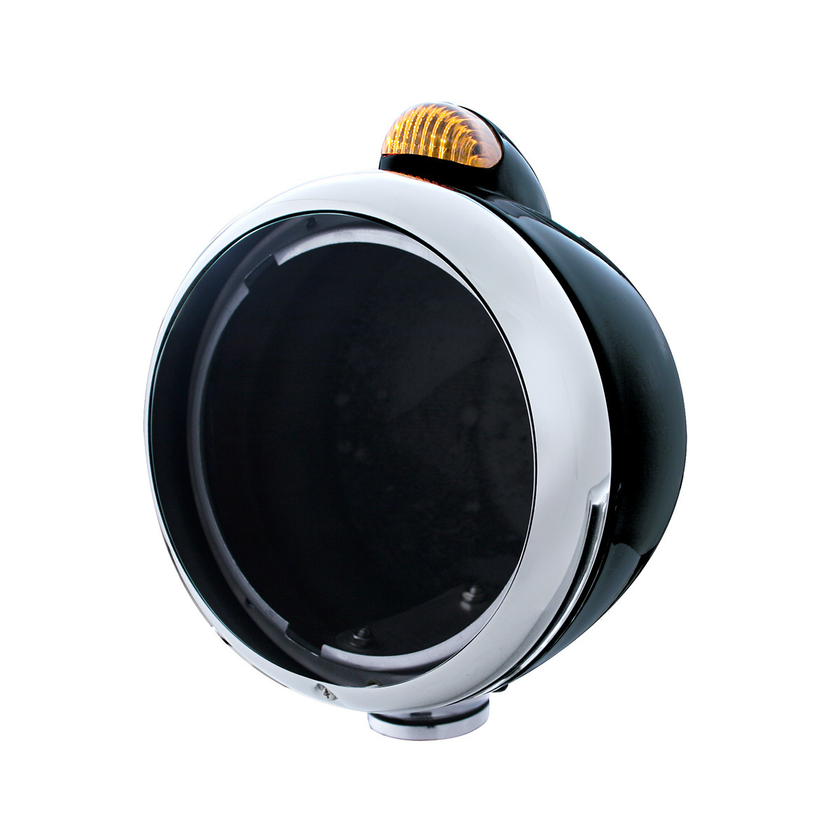 Black Guide 682-C Headlight No Bulb With Dual Mode LED Signal - Amber Lens - Thumbnail 5