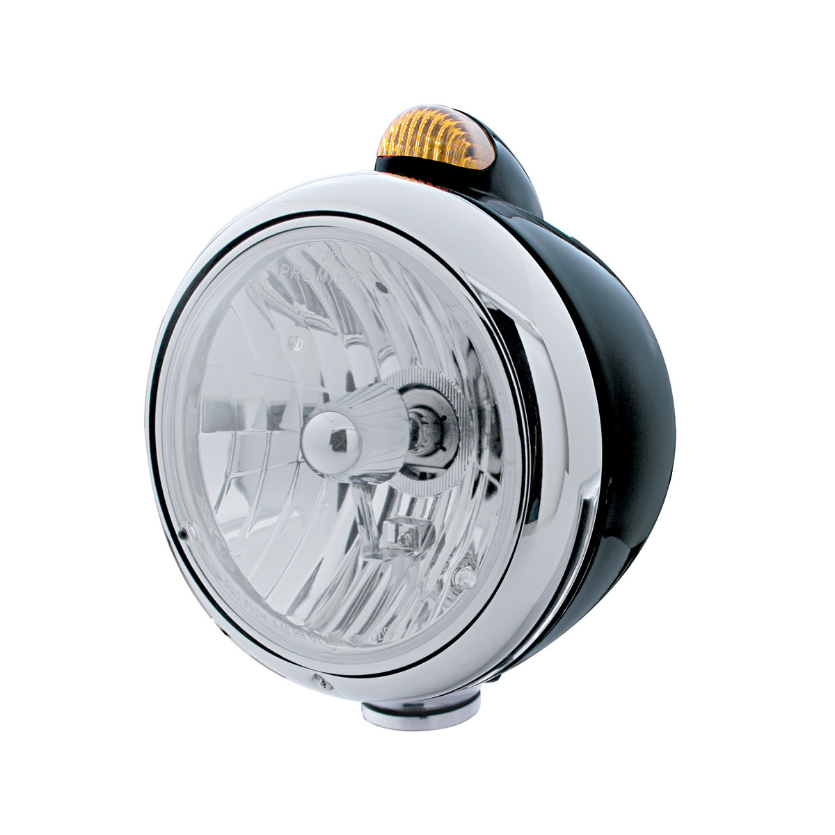 Black Guide 682-C Headlight Crystal H4 & Dual Mode LED Signal - Amber Lens - Thumbnail 5