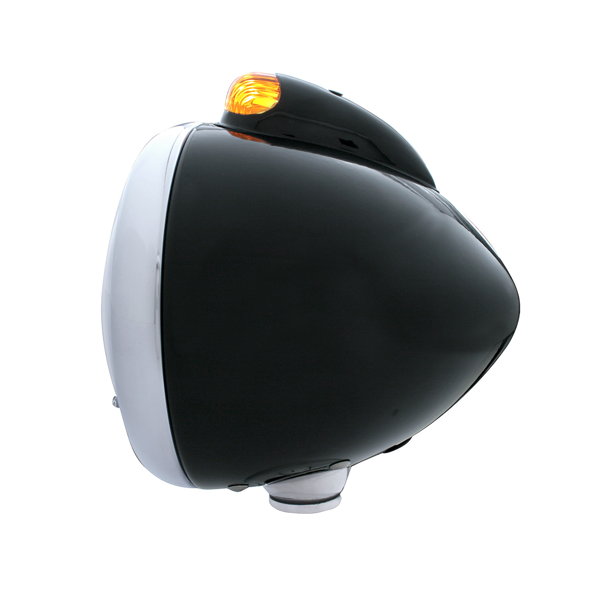 Black Guide 682-C Headlight H4 With Amber LED & Dual Mode LED Signal - Amber Lens - Thumbnail 3