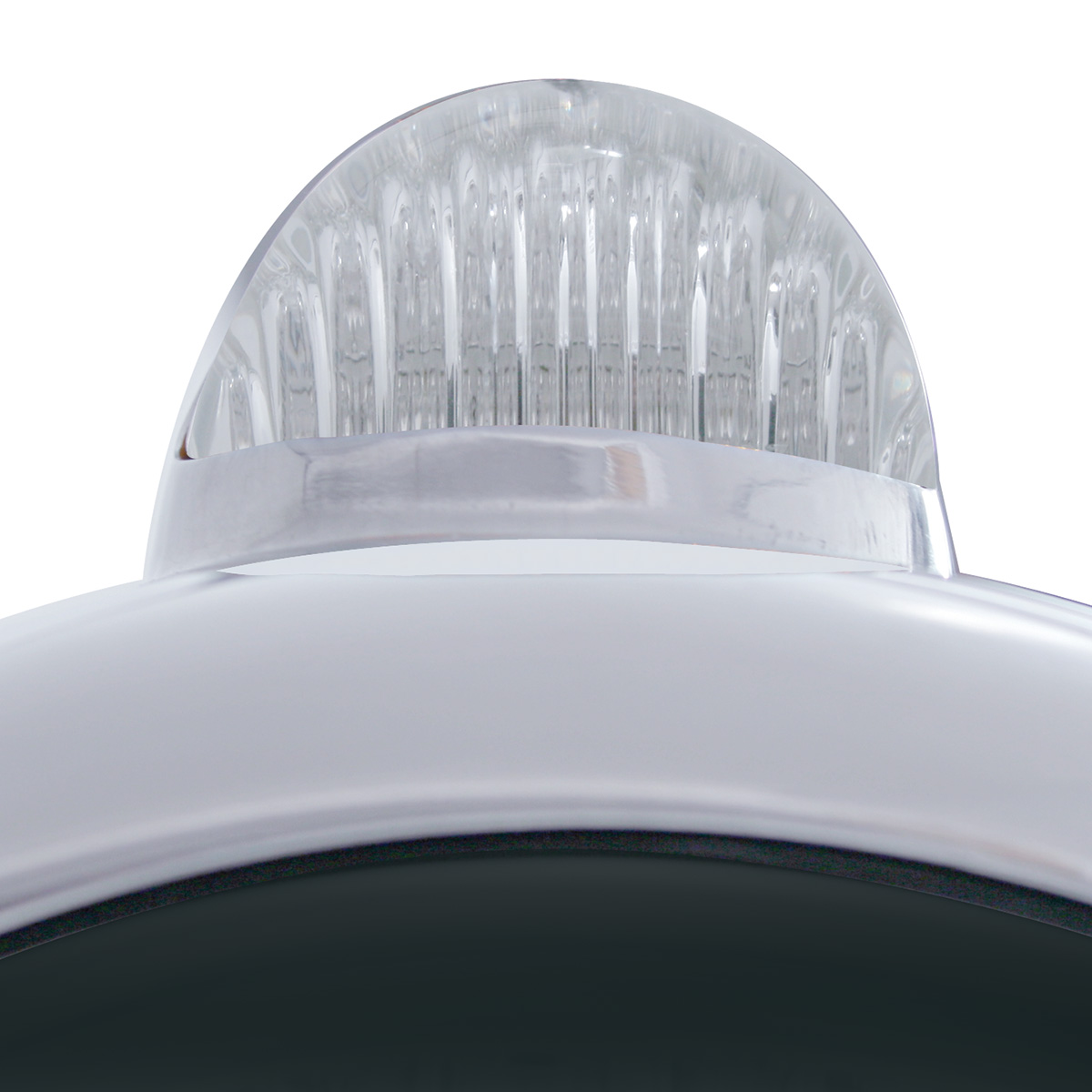 Stainless Steel Guide 682-C Headlight H4 With White LED & Dual Mode LED Signal - Clear Lens - Thumbnail 2