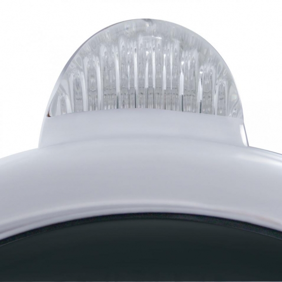 Stainless Steel Guide 682-C Headlight H4 With White LED & LED Signal - Clear Lens - Thumbnail 3