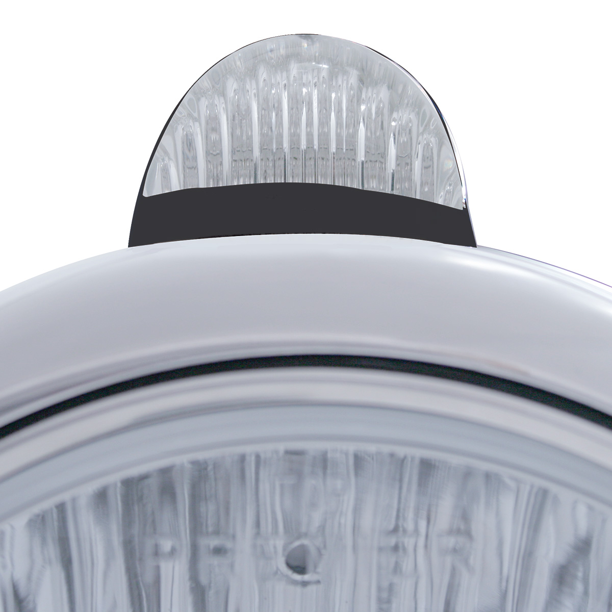 Black Guide 682-C Headlight H4 With White LED & Dual Mode LED Signal - Clear Lens - Thumbnail 2