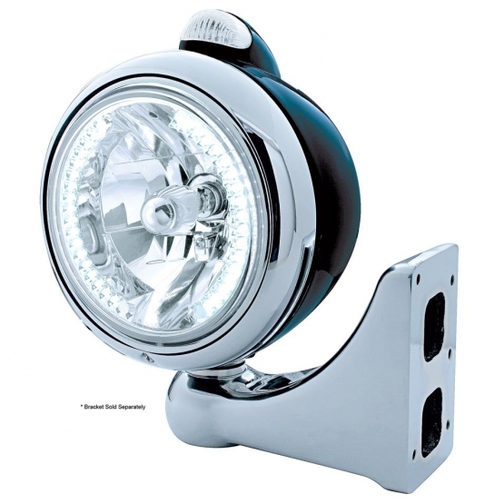 Black Guide 682-C Headlight H4 With White LED & LED Signal - Clear Lens - Thumbnail 2