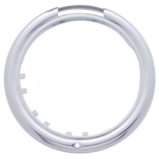 Stainless Steel Bullet Half Moon Headlight H4 With Amber LED & Signal - Amber Lens - Thumbnail 5