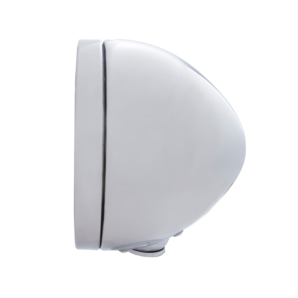 Stainless Steel Bullet Classic Headlight H4 With White LED & Dual Mode LED Signal-Clear Lens - Thumbnail 3