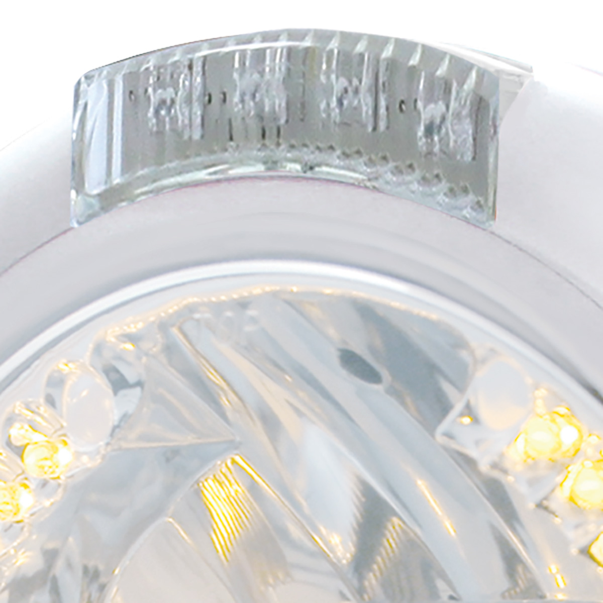 Chrome Classic Headlight H4 With 34 Amber LED & Dual Mode LED Signal - Clear Lens - Thumbnail 2