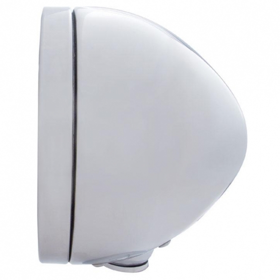 Chrome Classic Headlight H4 With 34 Amber LED & LED Signal - Amber Lens - Thumbnail 3