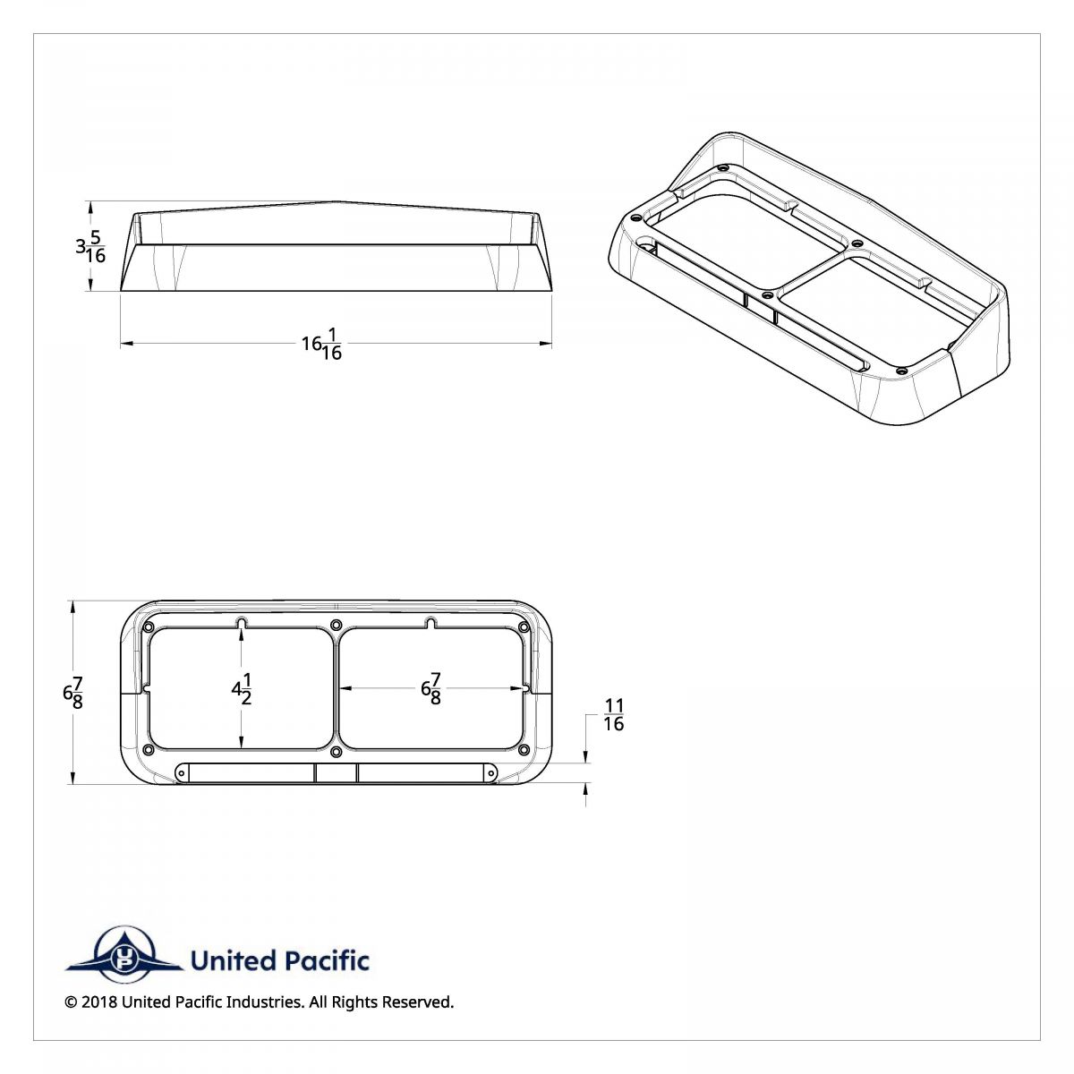 Rectangular Dual Headlight Bezel With Visor And LED Sequential Light Bar (Driver) - Amber LED/Amber Lens - Thumbnail 4