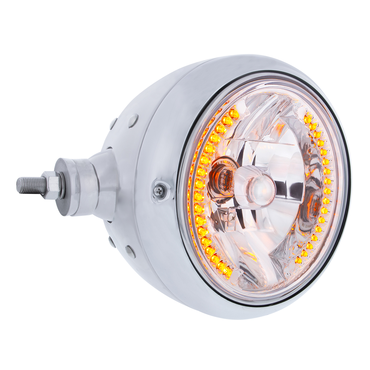 SS Guide 682-C Style Headlight Assembly W/Crystal Lens & 34 LEDs Position Light - L/H (Horizontal Mount) - Thumbnail 3