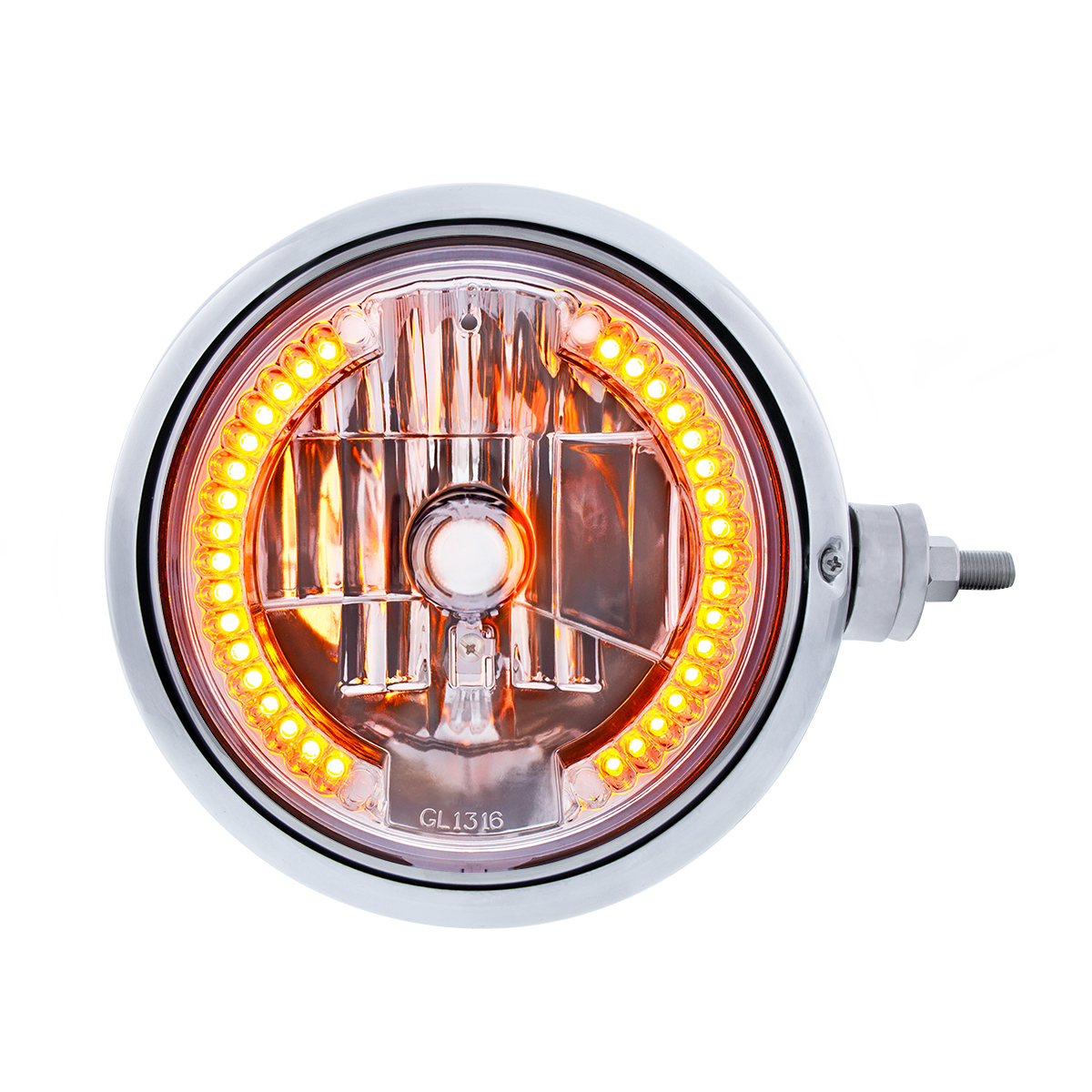 SS Guide 682-C Style Headlight Assembly W/Crystal Lens & 34 LEDs Position Light - R/H (Horizontal Mount) - Thumbnail 7