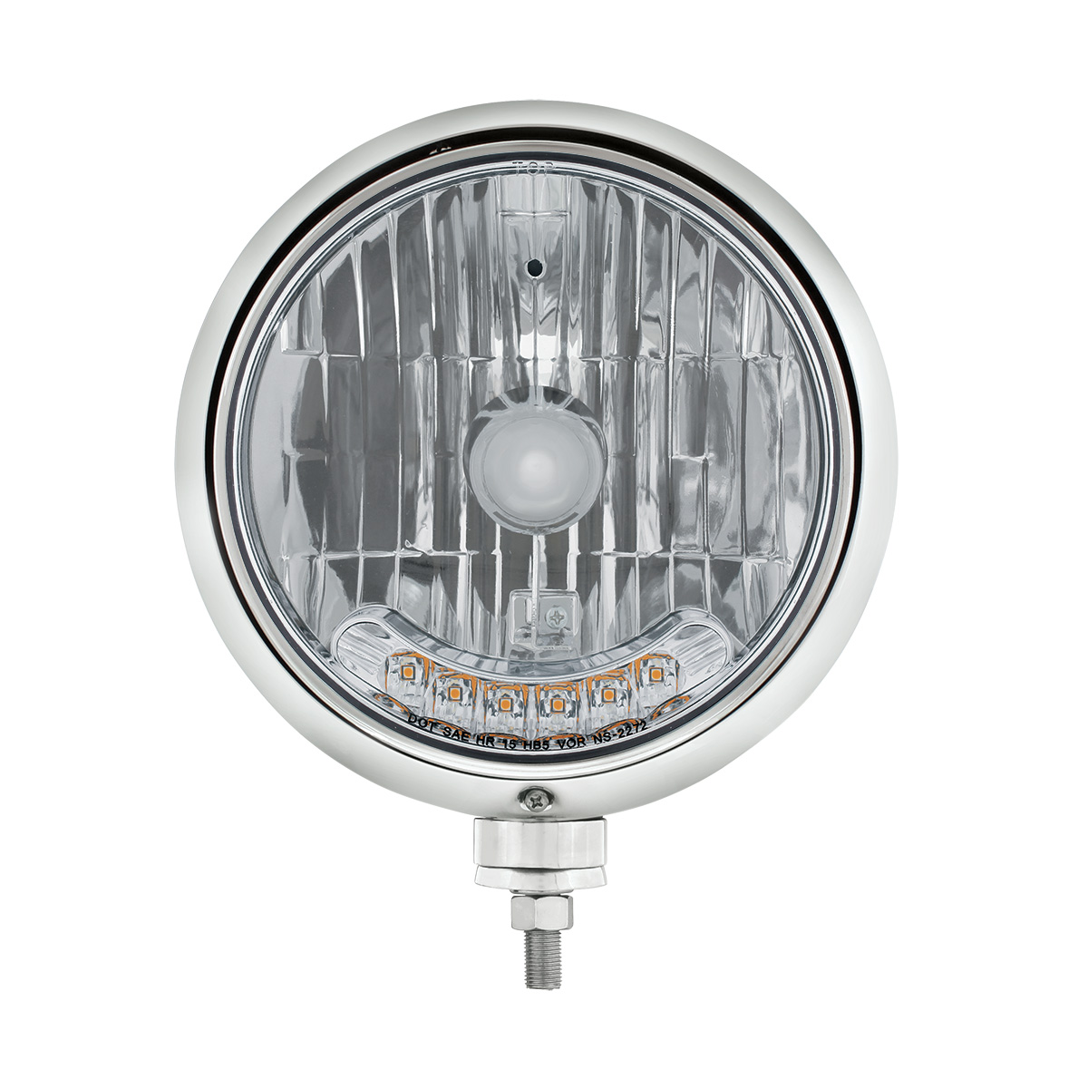 Black Guide 682-C Style Headlight H4 Bulb With 6 Amber LED - Thumbnail 2