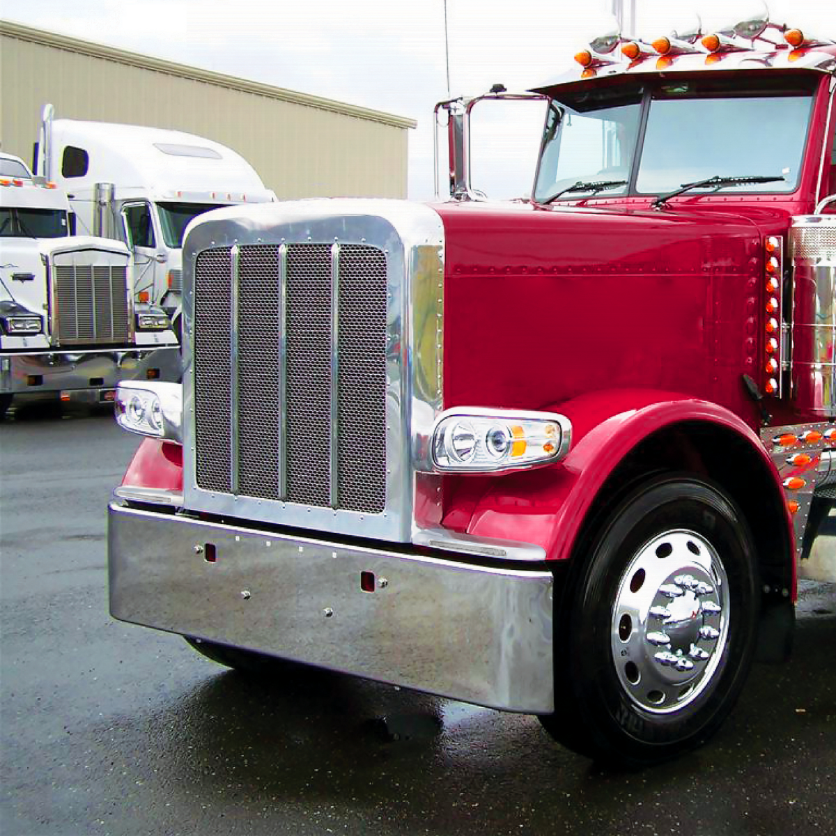 14 Amber LED Front Fender Cover For Peterbilt 388 (2008-2015) & 389 (2008-2023)-Clear Lens - Passenger - Thumbnail 4