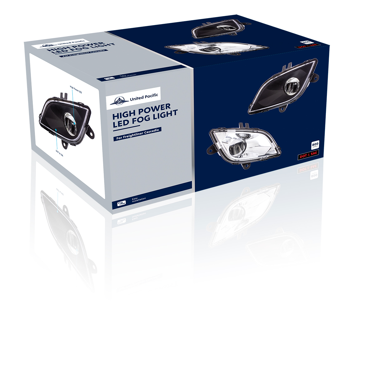 Chrome High Power LED Fog Light For 2018-2024 Freightliner Cascadia - Passenger - Thumbnail 6