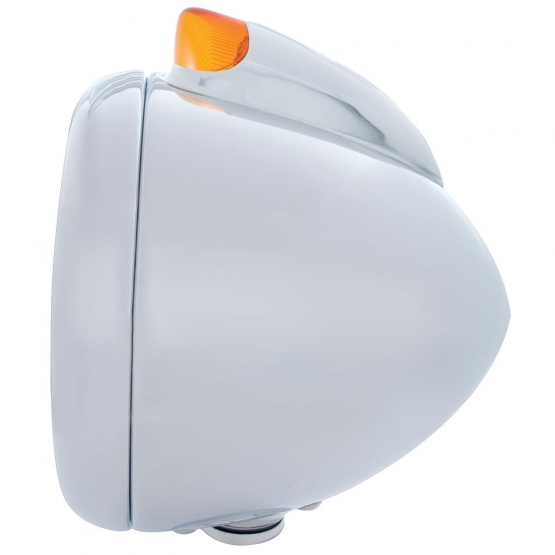 Stainless Steel Guide 682-C Headlight 6014 & Original Style LED Signal - Amber Lens - Thumbnail 2