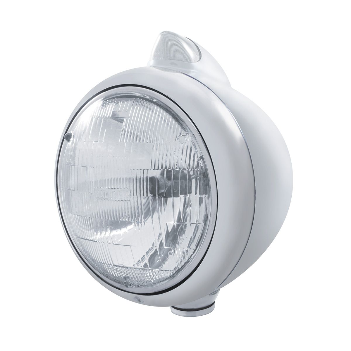 Stainless Steel Guide 682-C Headlight H6024 & Original Style LED Signal - Clear Lens