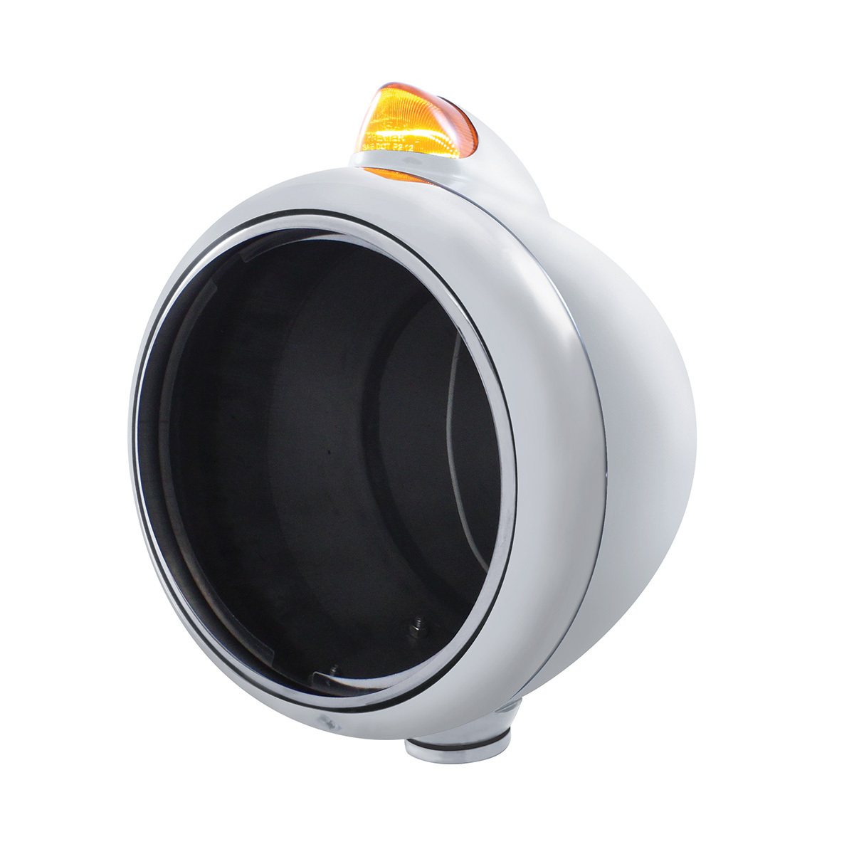 Chrome Guide 682-C Headlight No Bulb With Original Style LED Signal - Amber Lens - Thumbnail 5