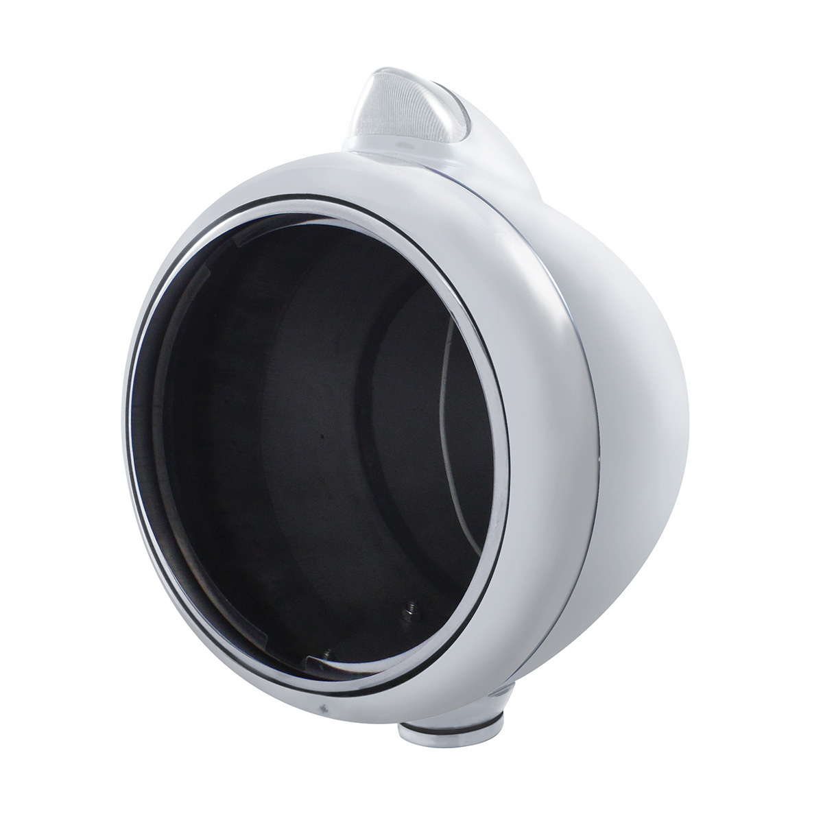 Chrome Guide 682-C Headlight No Bulb With Original Style LED Signal - Clear Lens - Thumbnail 4