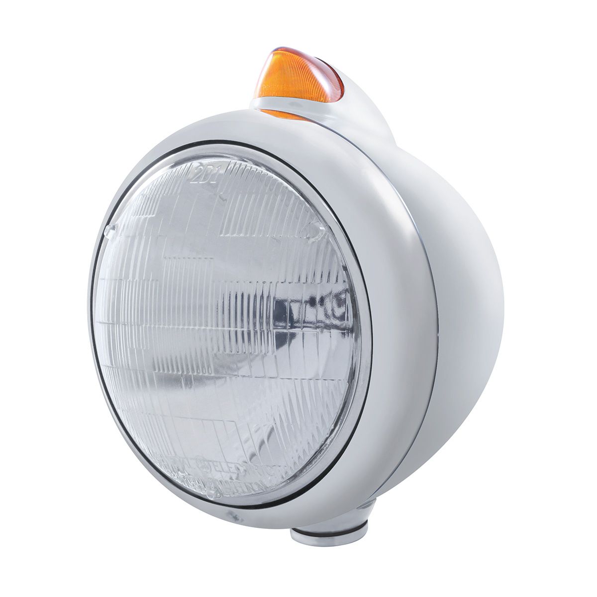 Chrome Guide 682-C Headlight 6014 & Original Style LED Signal - Amber Lens