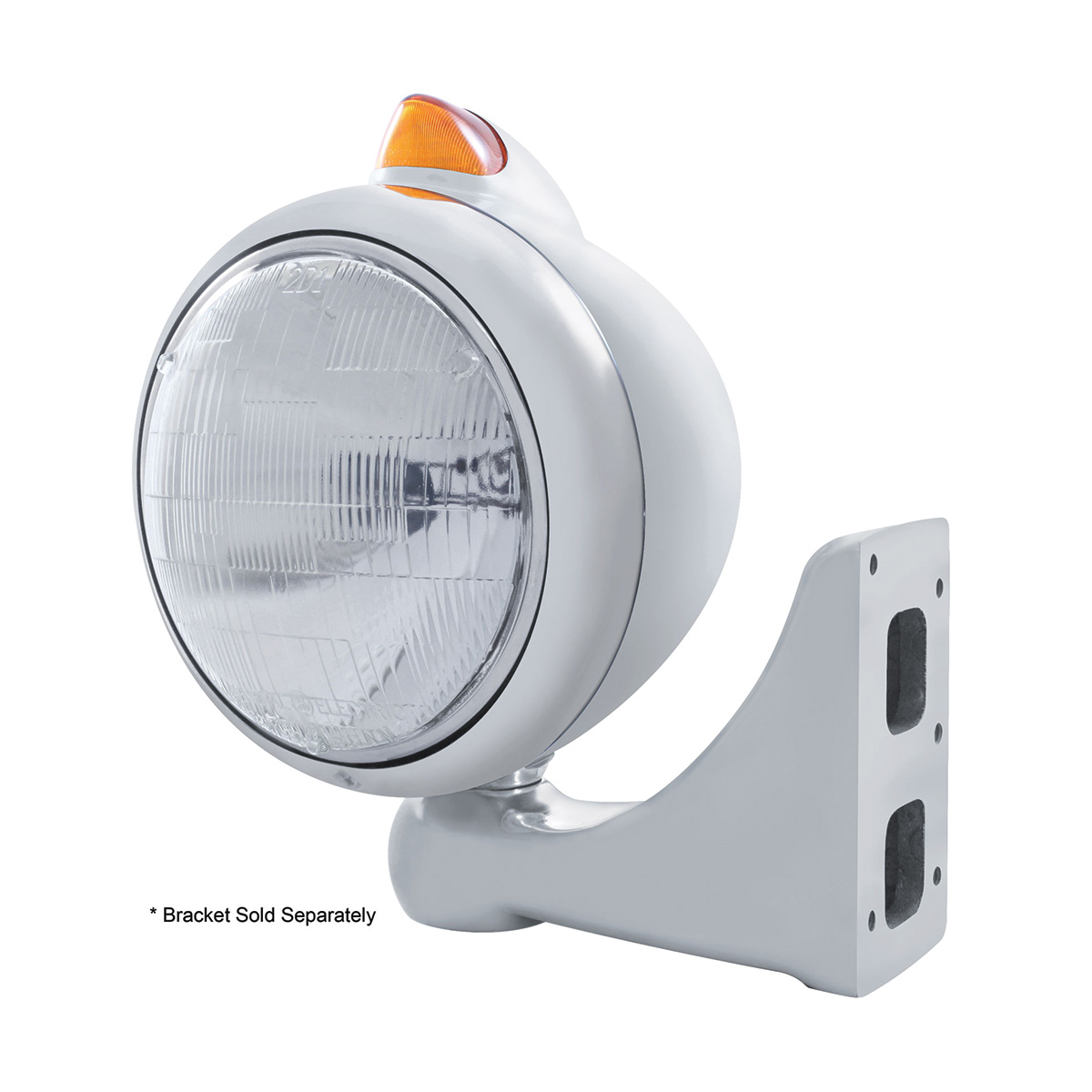 Chrome Guide 682-C Headlight 6014 & Original Style LED Signal - Amber Lens - Thumbnail 3