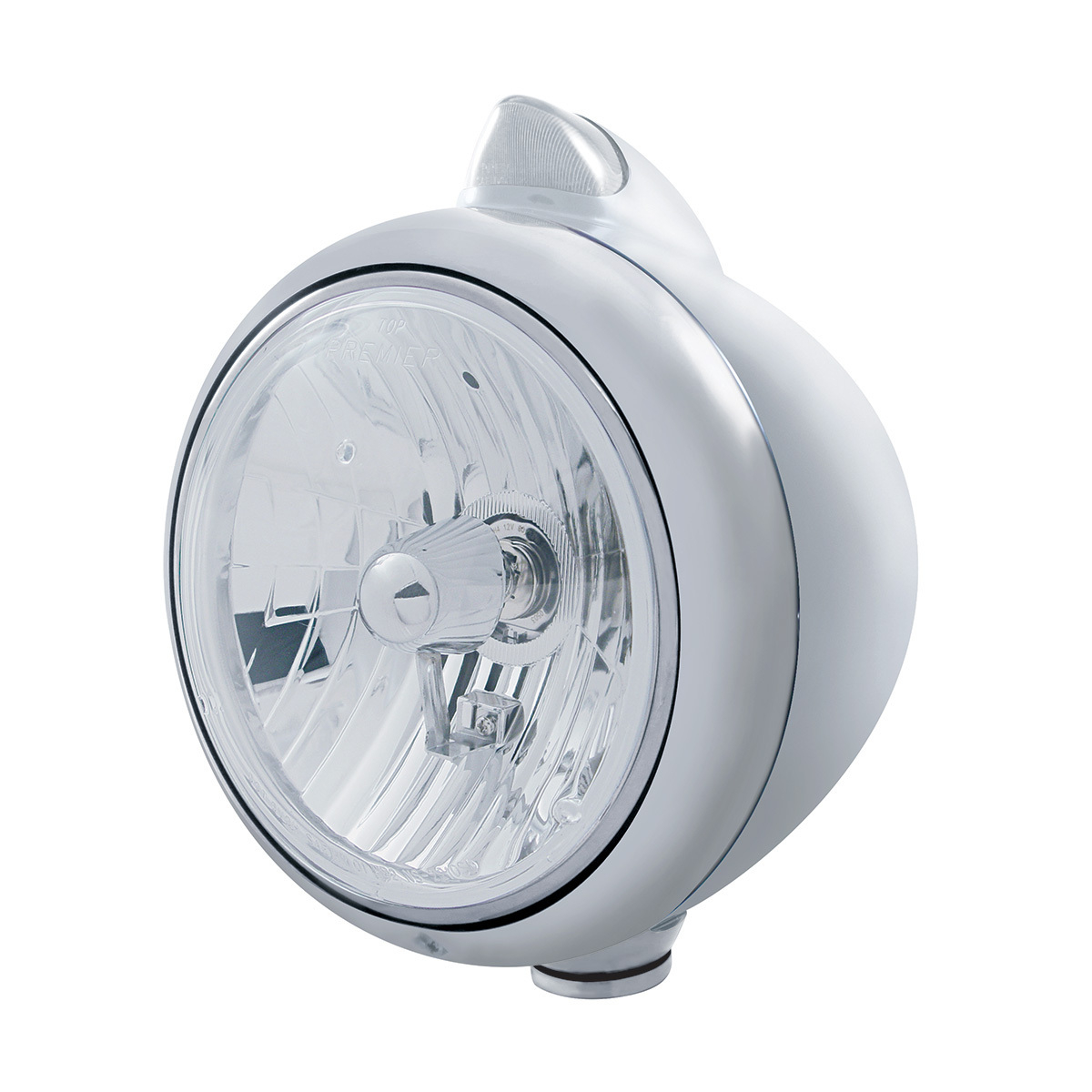 Chrome Guide 682-C Headlight Crystal H4 & Original Style LED Signal - Clear Lens - Thumbnail 4