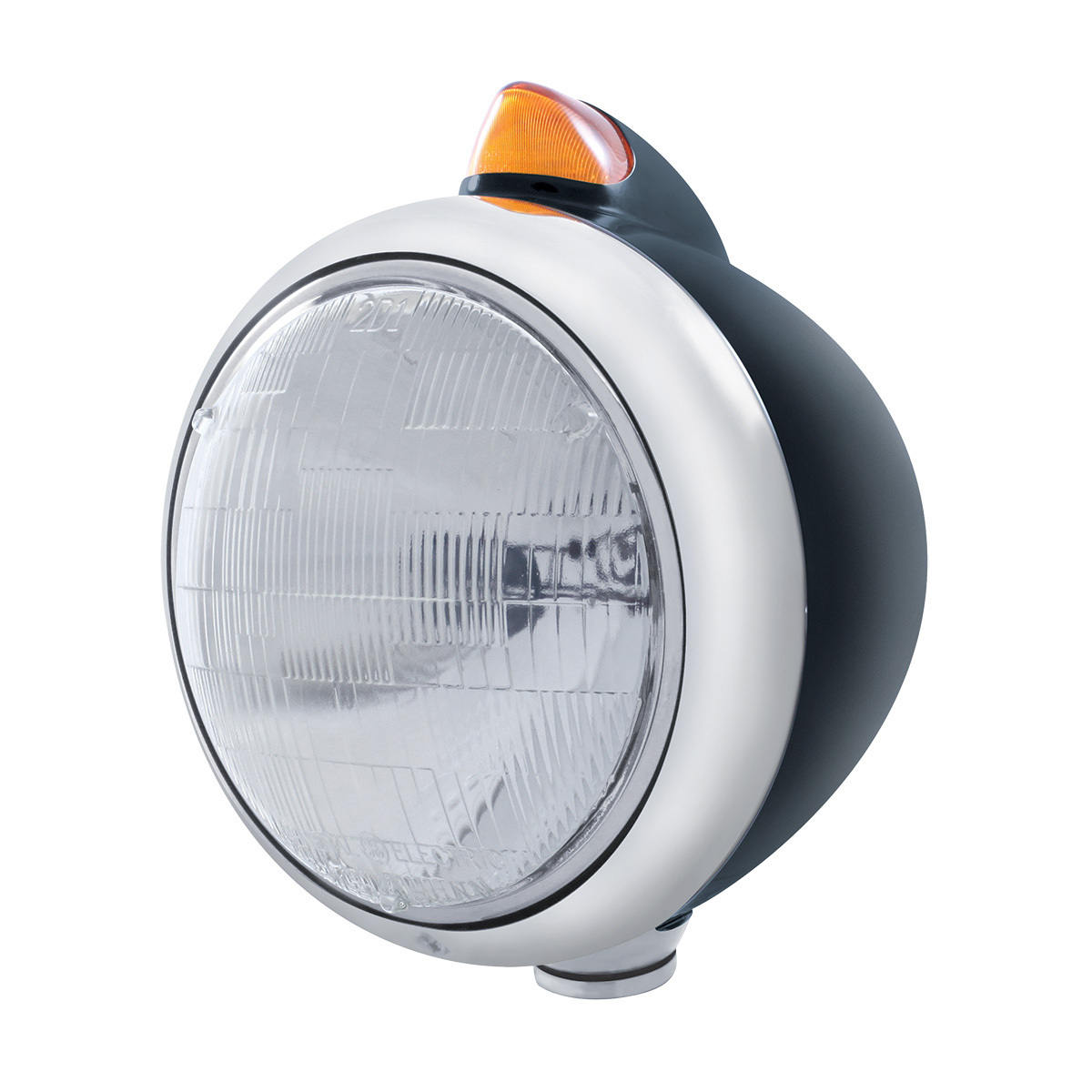 Black Guide 682-C Headlight 6014 & Original Style LED Signal - Amber Lens - Thumbnail 4