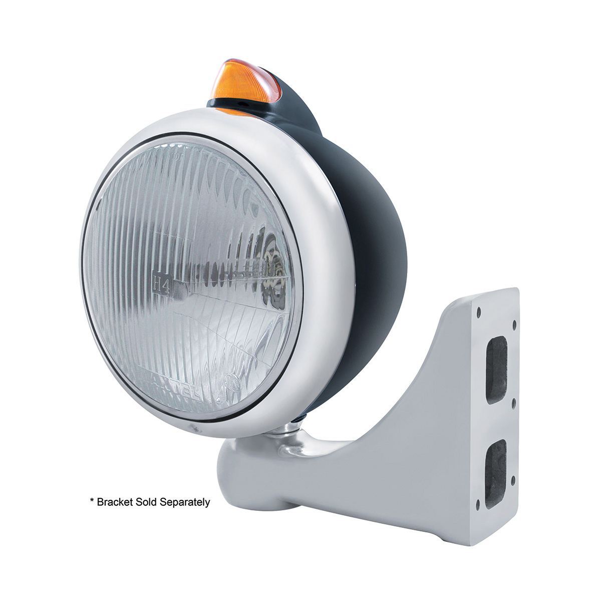Black Guide 682-C Headlight H4 & Original Style LED Signal - Amber Lens - Thumbnail 3