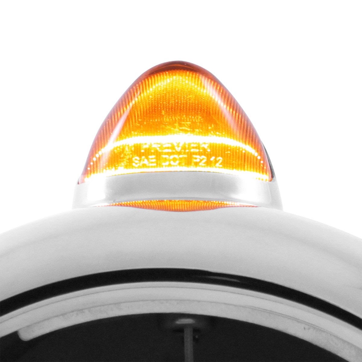 Black Guide 682-C Headlight H4 With White LED & Original Style LED Signal - Amber Lens - Thumbnail 3