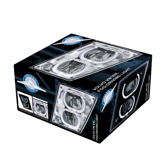 Chrome Fog/Driving Light W/White LED Light Bar For 2003-2017 Volvo VN/VNL - Passenger - Thumbnail 3