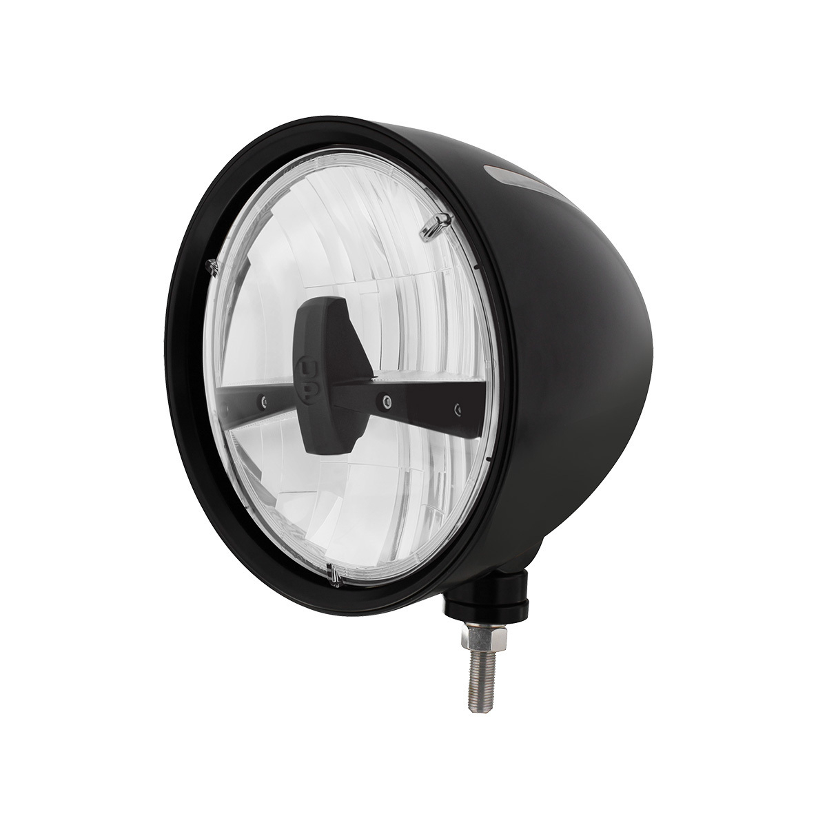 Black "Billet" Style Groove Headlight 5 LED Bulb - Blackout - Thumbnail 6