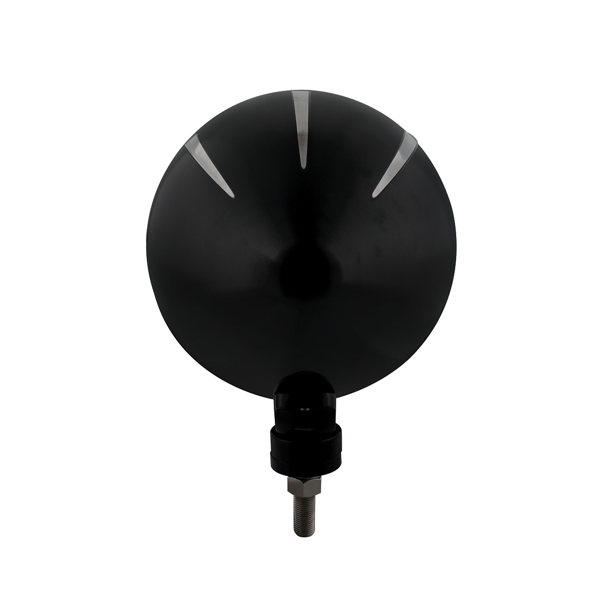 Black "Billet" Style Groove Headlight With Visor 9007 Bulb With Amber LED Halo Rim - Thumbnail 5