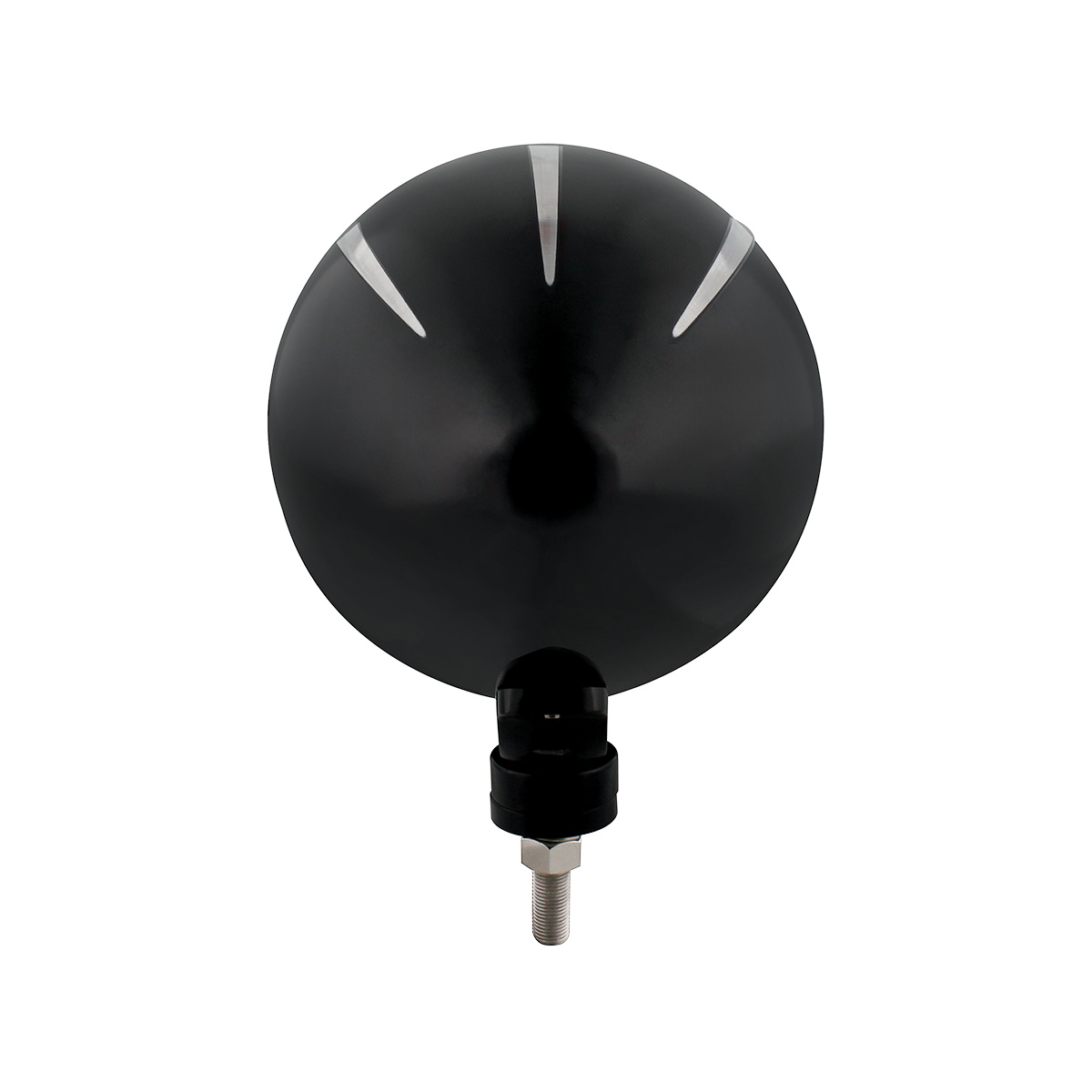 Black "Billet" Style Groove Headlight With Visor 11 LED Bulb - Chrome - Thumbnail 4