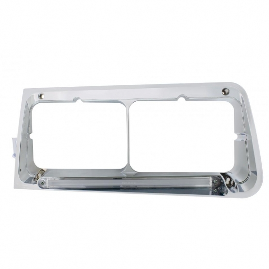 24 LED Headlight Bezel With GloLight For 1989-2009 Freightliner FLD - Driver - Clear Lens - Thumbnail 2