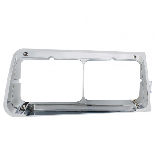24 LED Headlight Bezel With GloLight For 1989-2009 Freightliner FLD - Passenger - Clear Lens - Thumbnail 2