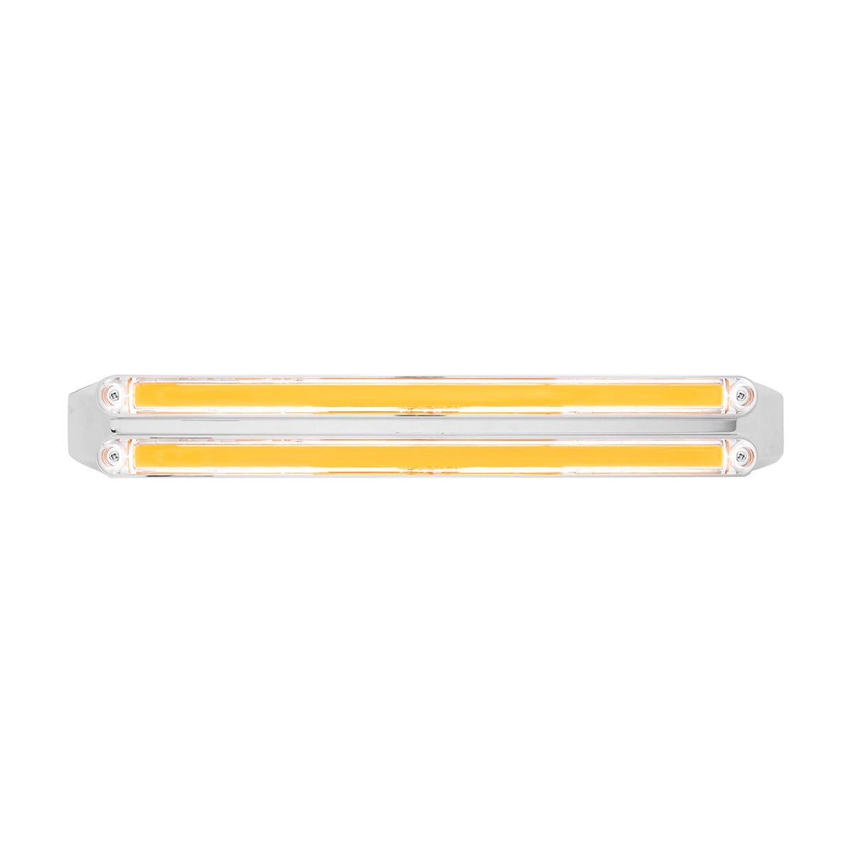 Dual 24 LED Dual Function 12" GloLight Bar With Bezel - Amber LED/Clear Lens