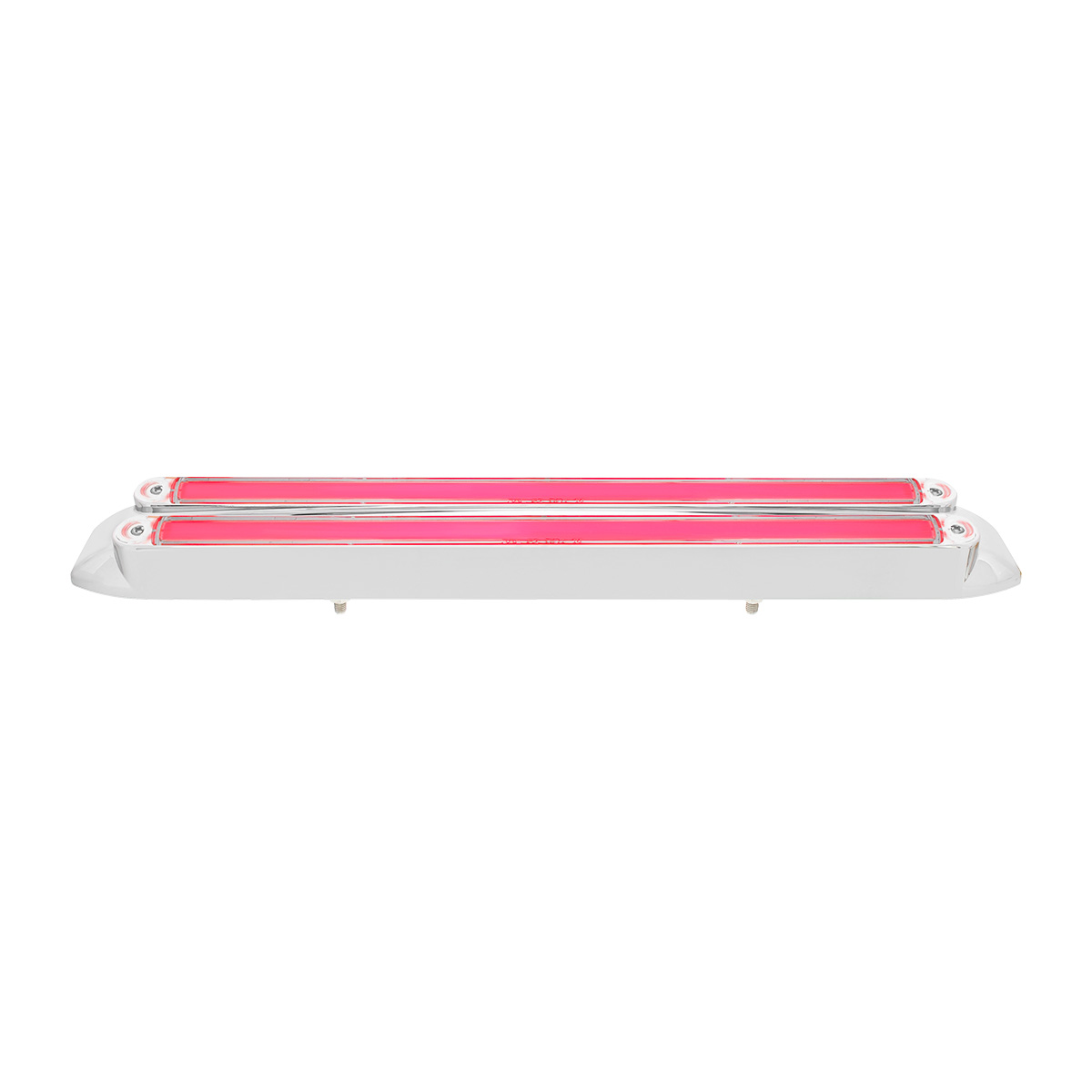 Dual 24 LED Dual Function 12" GloLight Bar With Bezel - Red LED/Clear Lens - Thumbnail 3