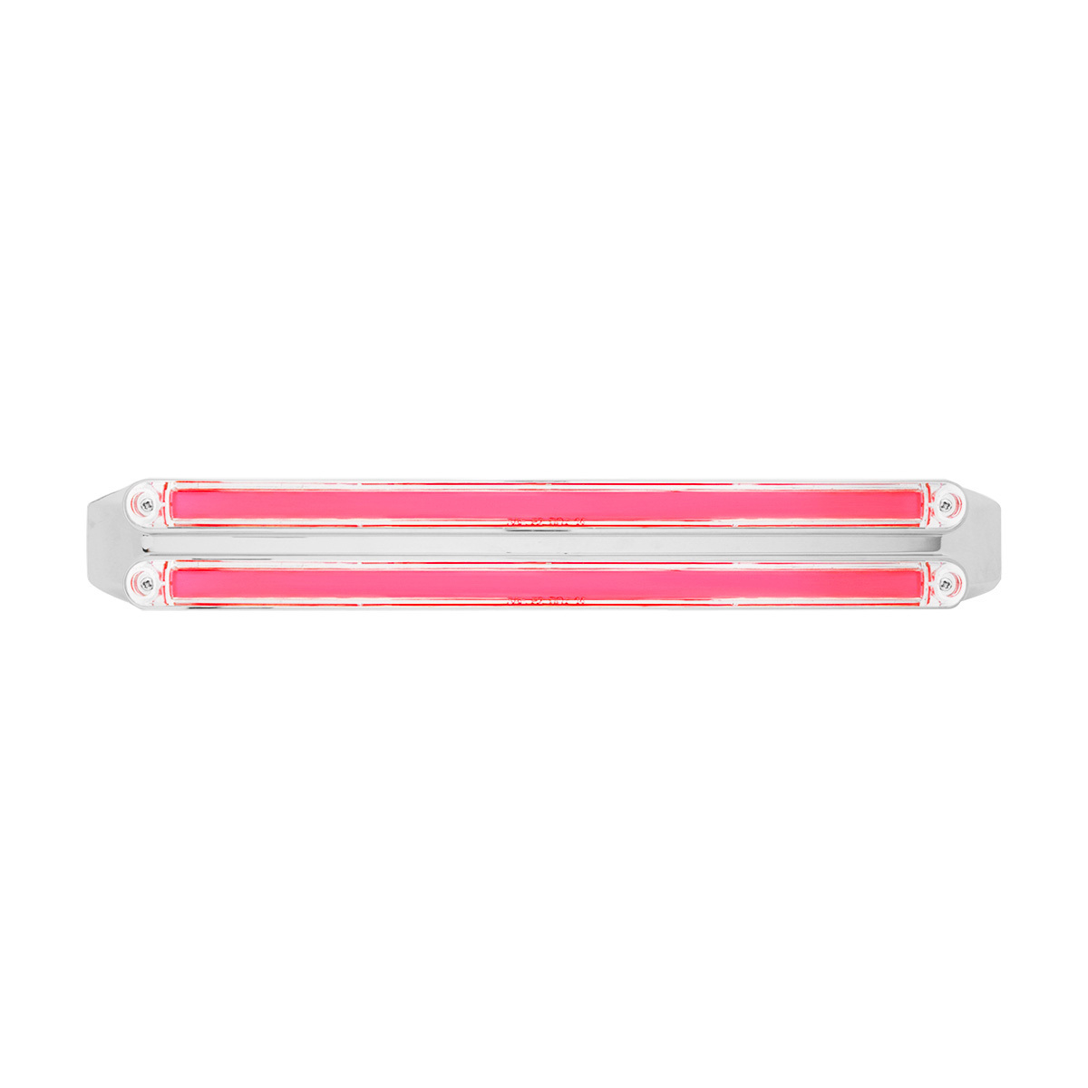 Dual 24 LED Dual Function 12" GloLight Bar With Bezel - Red LED/Clear Lens - Thumbnail 6