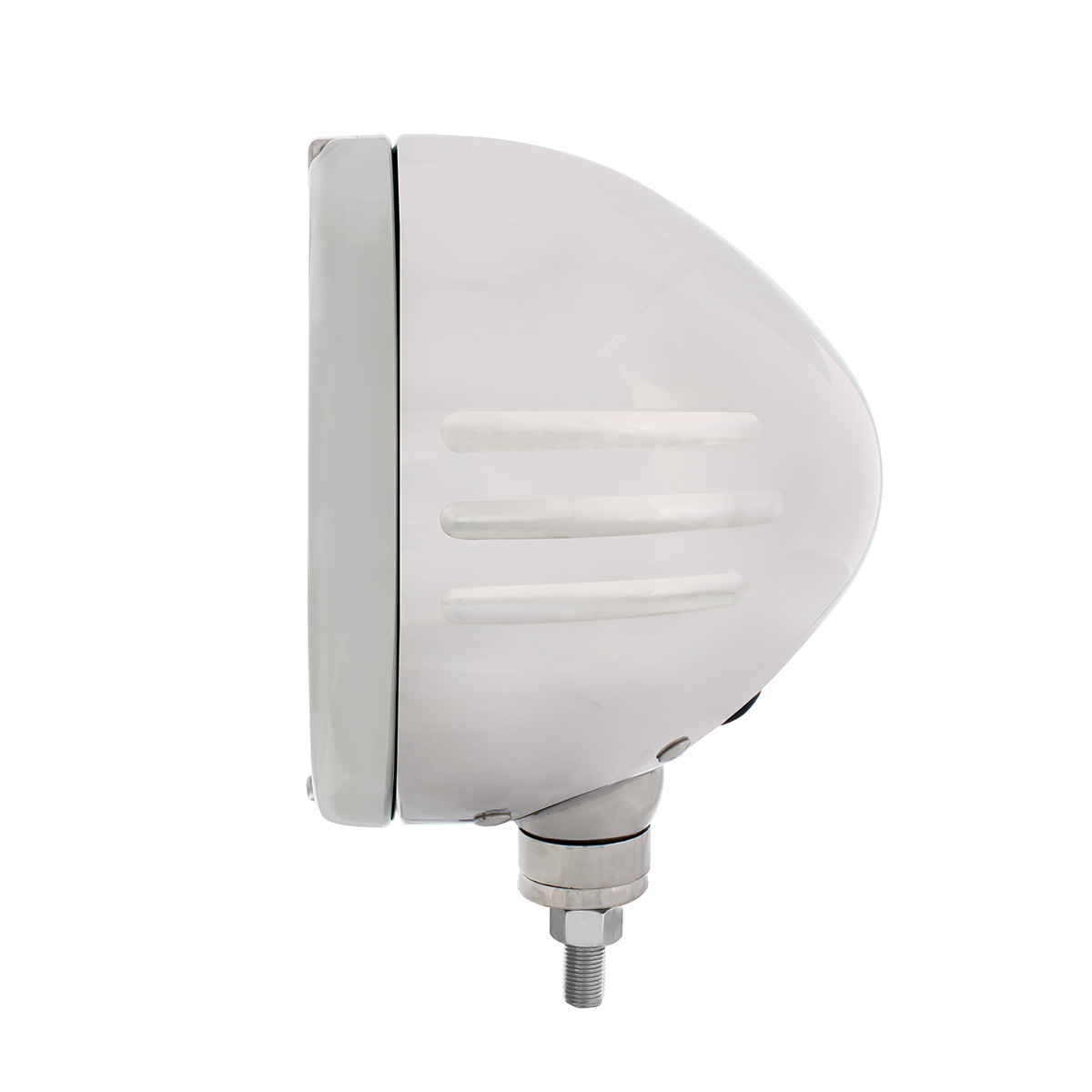 Stainless Steel Classic Stripe Headlight No Bulb With LED Signal - Clear Lens - Thumbnail 3