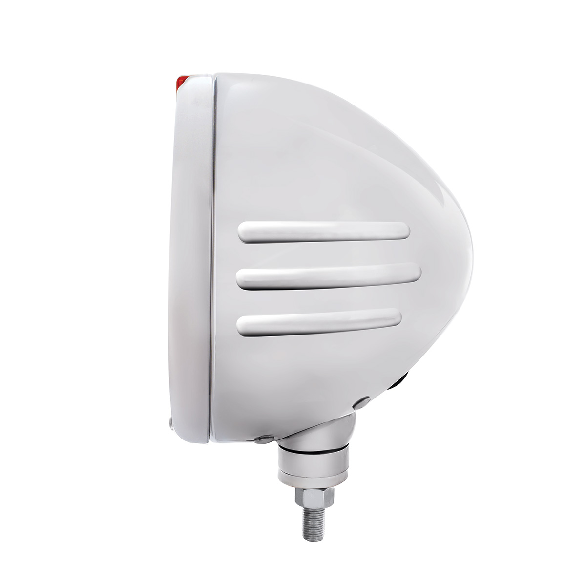 Stainless Steel Classic Embossed Stripe Headlight 6014 & Dual Mode LED Signal - Amber Lens - Thumbnail 2