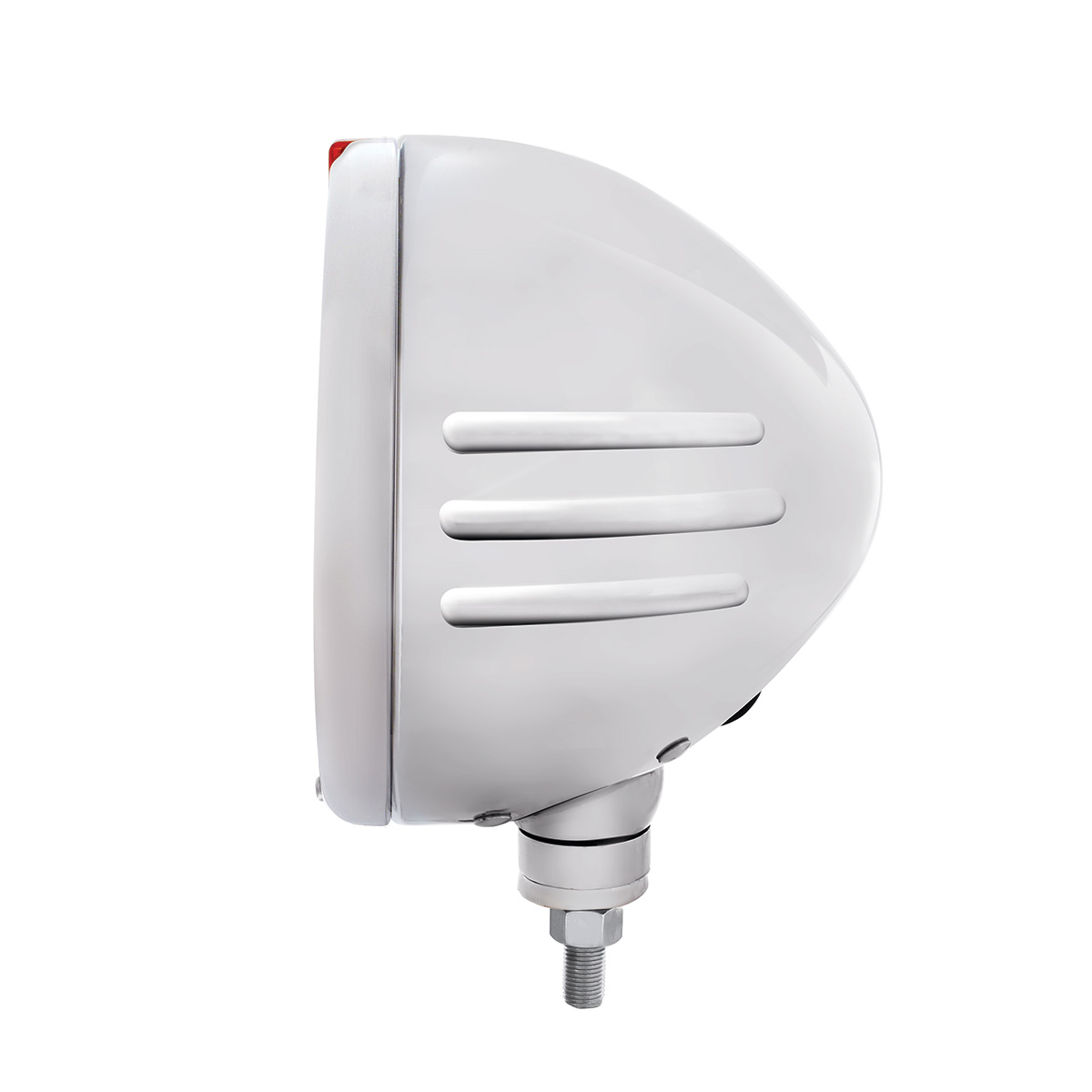 Stainless Steel Classic Embossed Stripe Headlight H6024 & Dual Mode LED Signal-Amber Lens - Thumbnail 2