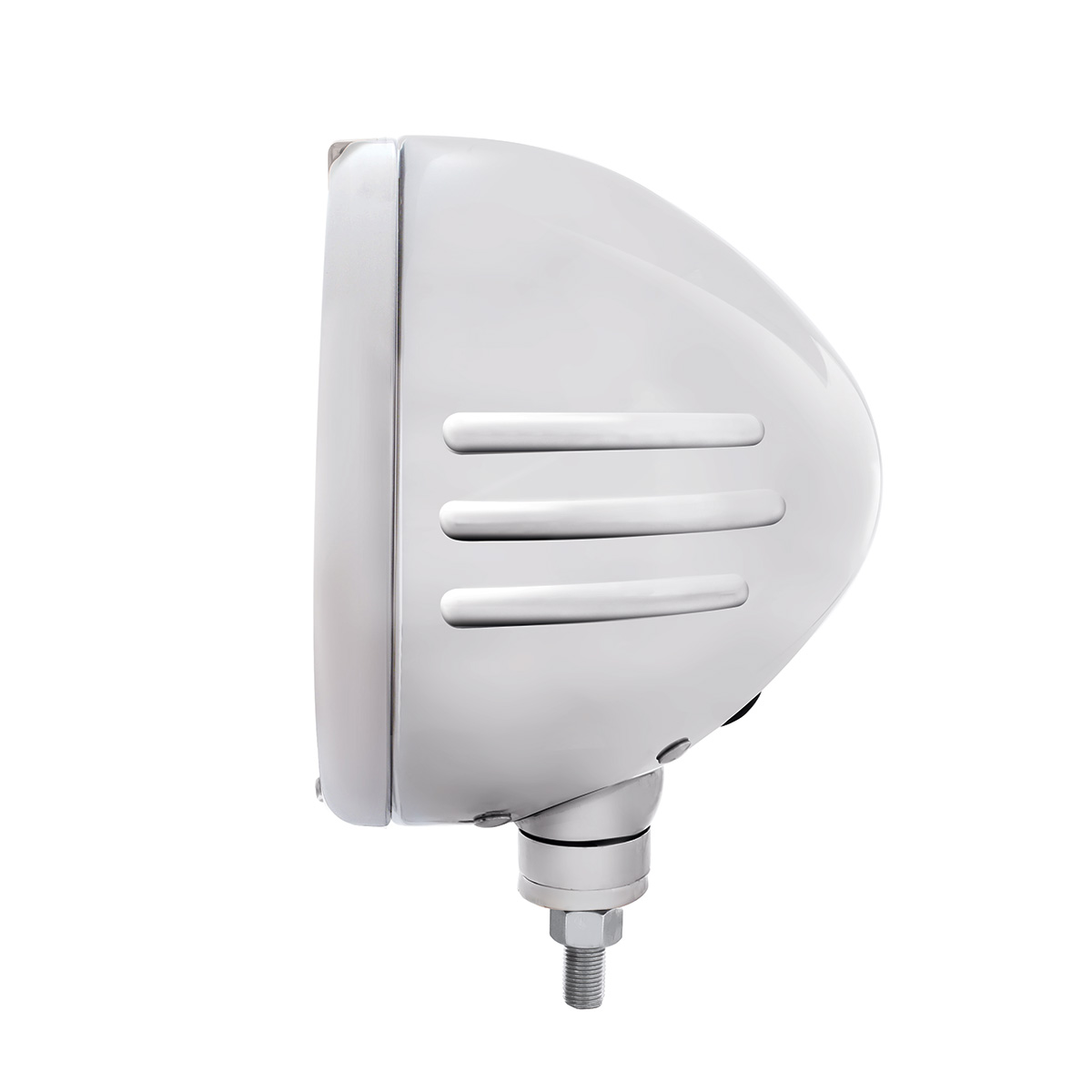 Stainless Steel Classic Embossed Stripe Headlight Crystal H4 & Dual Mode LED Signal-Clear Lens - Thumbnail 2