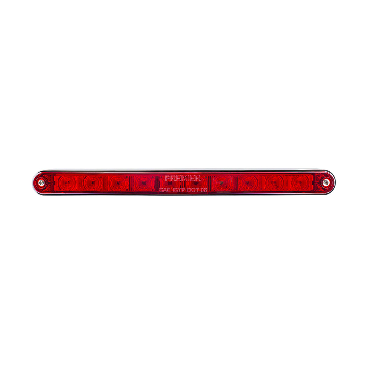 10 LED 9" Split Turn Function Light Bar With Bezel - Red LED/Red Lens - Thumbnail 2