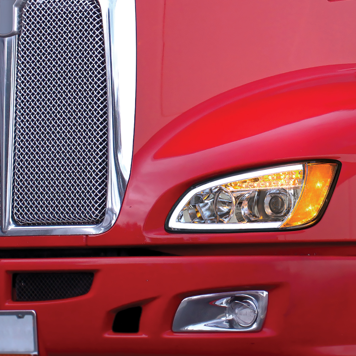 Chrome Projection Headlight With LED Turn Signal & Position Light For 2008-2017 Kenworth T660 - Passenger - Thumbnail 7