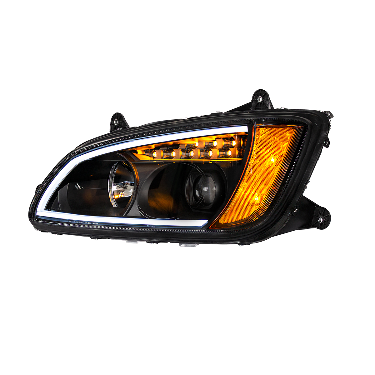 Blackout Projection Headlight With LED Turn Signal & Position Light For 2008-2017 Kenworth T660 - Driver - Thumbnail 3