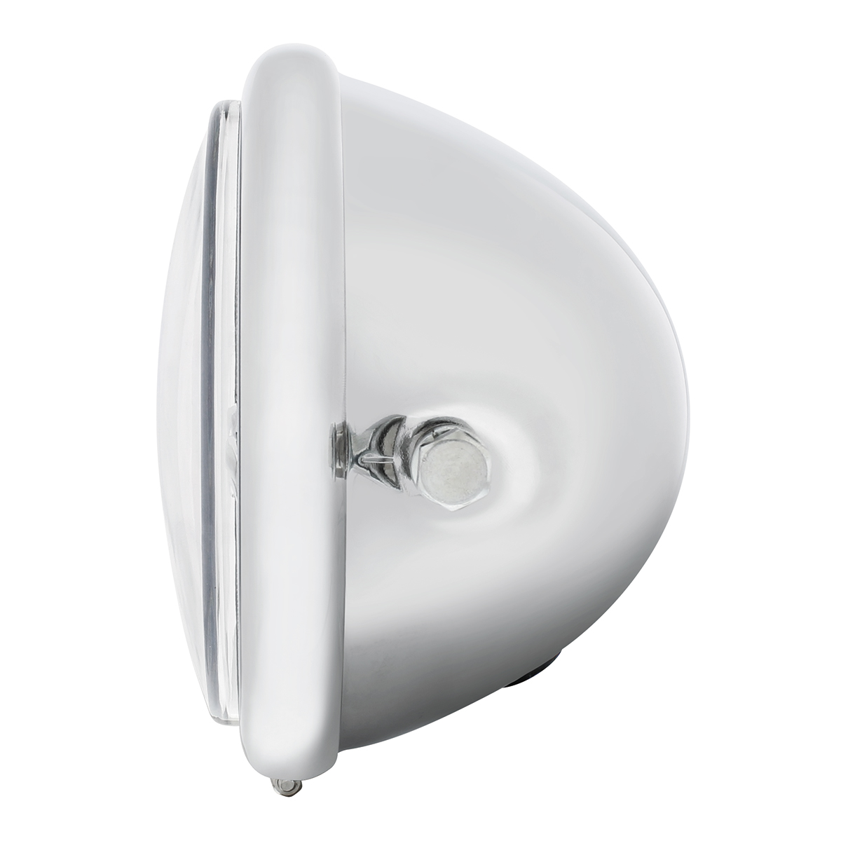 Chrome 5-3/4" Motorcycle Headlight 8 LED Blackout Bulb With Black Bar - Side Mount - Thumbnail 3