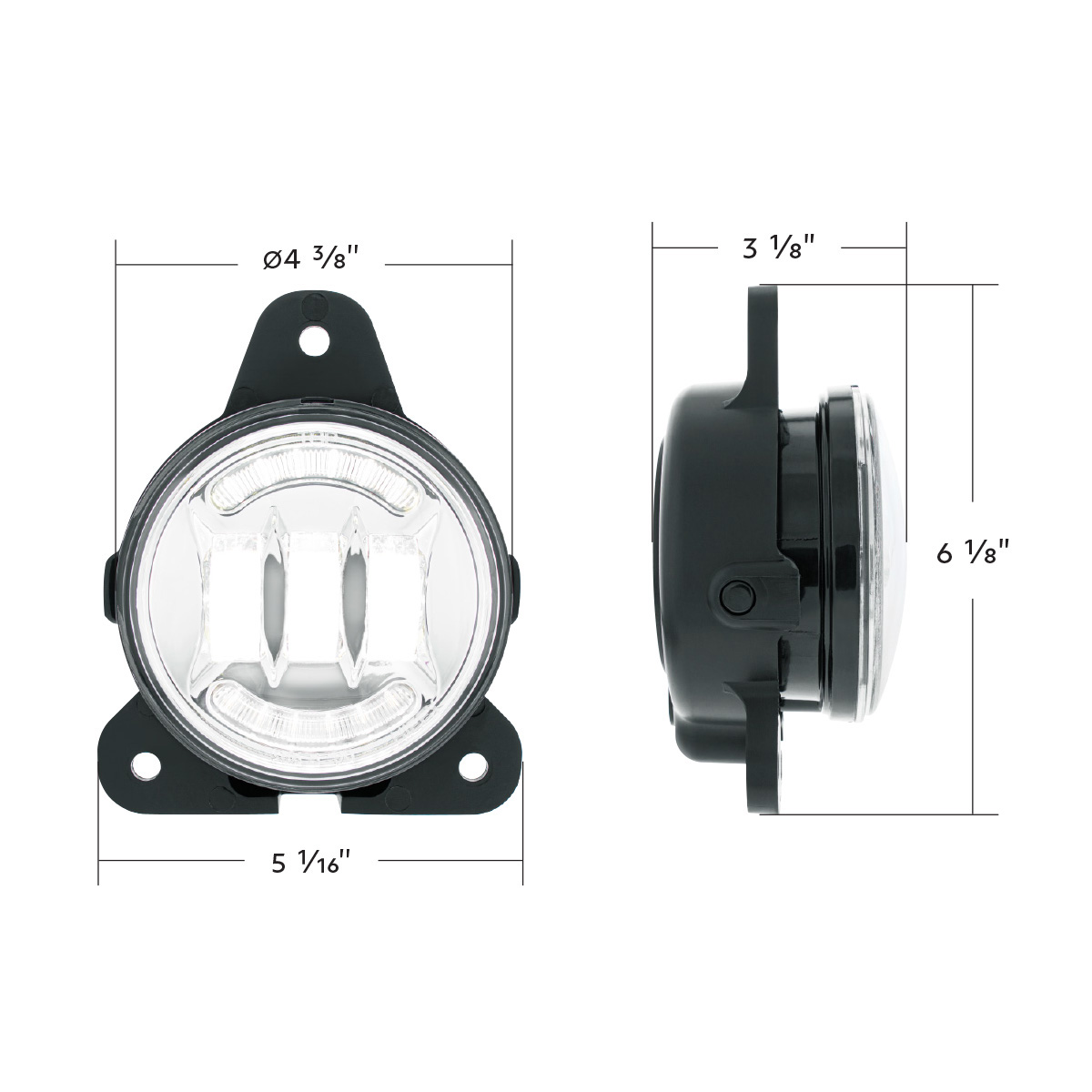 Chrome 6 LED Competition Series Projector Fog Light For 2018-2024 Volvo VNR - Thumbnail 7