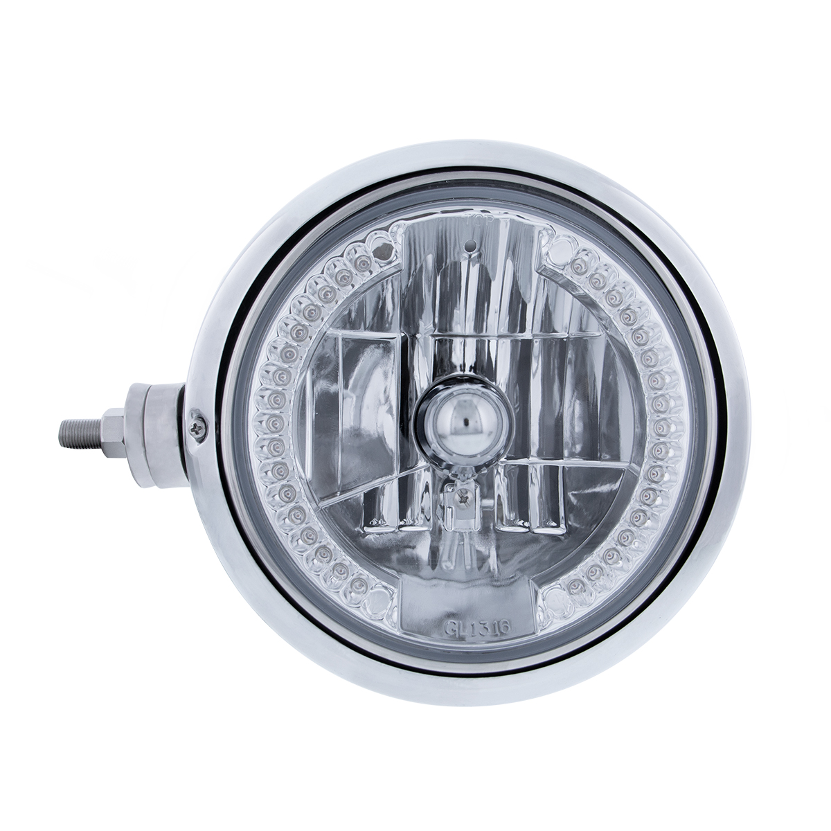 Chrome Guide 682-C Style Headlight Assembly W/Crystal Lens & 34 LEDs Position Light - L/H (Horizontal Mount) - Thumbnail 2
